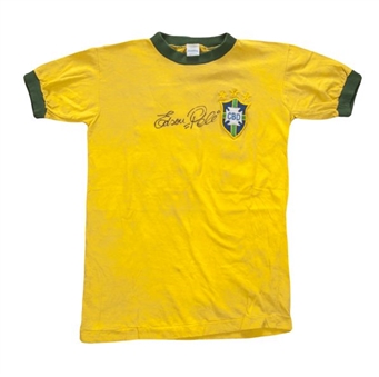 1970/71 Pele Brazilian National Team Match Worn and Signed Jersey 